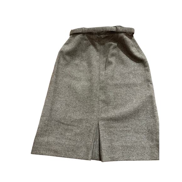 Vintage Beige Pencil Skirt Wool with Embroidered Darts 26" Waist - Picture 4 of 4